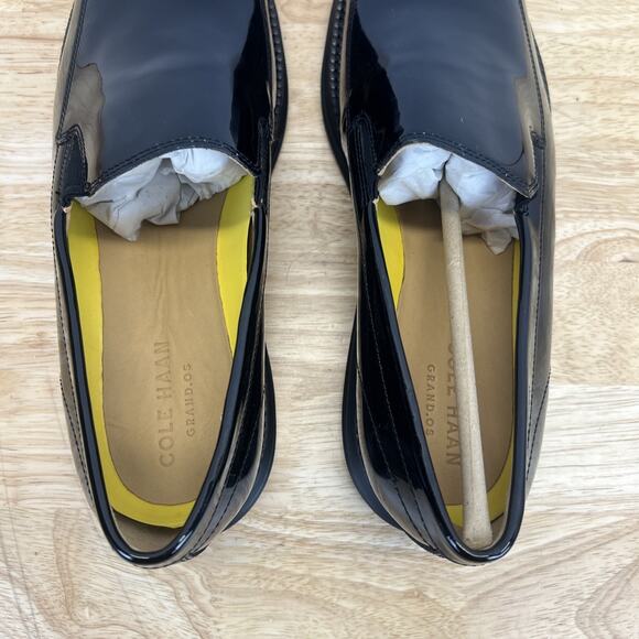 Cole Haan Loafers Black Patent Leather Slip On Grand.OS Lunargrand Size 10.5 main image 9